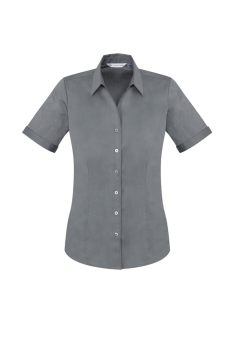 Biz Corporates - Ladies Monaco Short Sleeve Shirt - Platinum