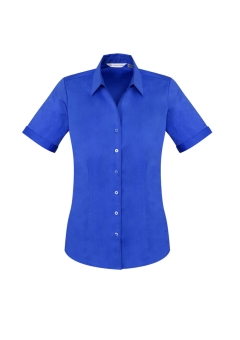 Biz Corporates - Ladies Monaco Short Sleeve Shirt - Electric Blue