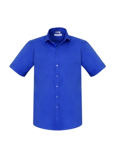 Biz Collection - Mens Monaco Short Sleeve Shirt - Electric Blue