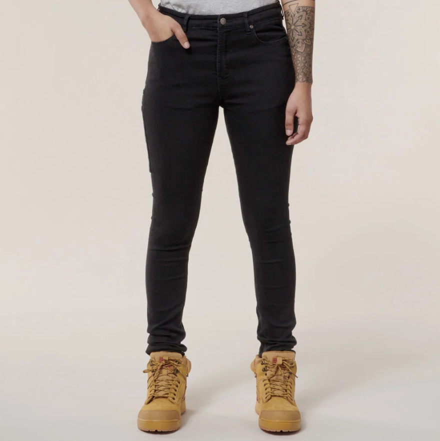 Hard Yakka - Womens High Waisted Slim Fit Jegging - Black