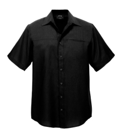 Biz Collection - Mens Plain Oasis Short Sleeve Shirt - Black