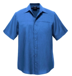 Biz Corporates - Mens Plain Oasis Short Sleeve Shirt - Electric Blue