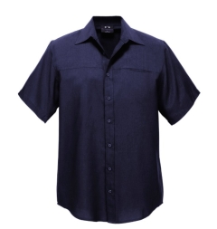 Biz Corporates - Mens Plain Oasis Short Sleeve Shirt - Navy