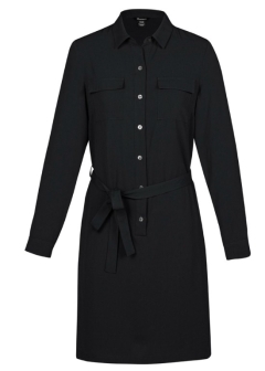 Biz Collection - Womens Chloe Georgette Shirt Dress - Black