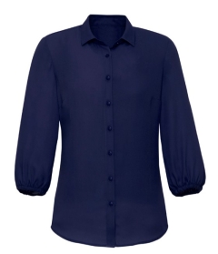 Biz Collection - Lucy Womens 3/4 Sleeve Blouse - Navy