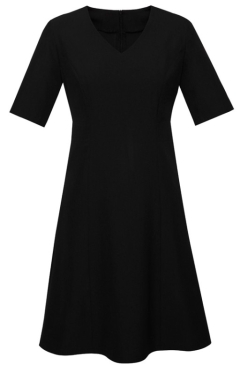Biz Collection - Womens Siena Womens Short Sleeve Mid Dress - Black